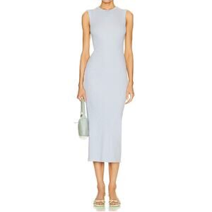 Enza Costa Textured Knit Sleeveless Maxi Dress Light Blue